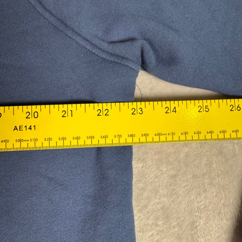 NWOT American Giant Men Midweight Snap Henley Pullover Sweatshirt L Blue Fleece - Picture 9 of 11